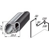 Kantenschutzprofil mit Stahlgerüst und Moosgummiprofil 25x15.4mm schwarz